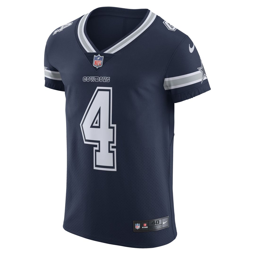 Dallas Cowboys Dak Prescott Nike Navy Vapor Elite Player Team Jersey product image 2, provided for visual reference and