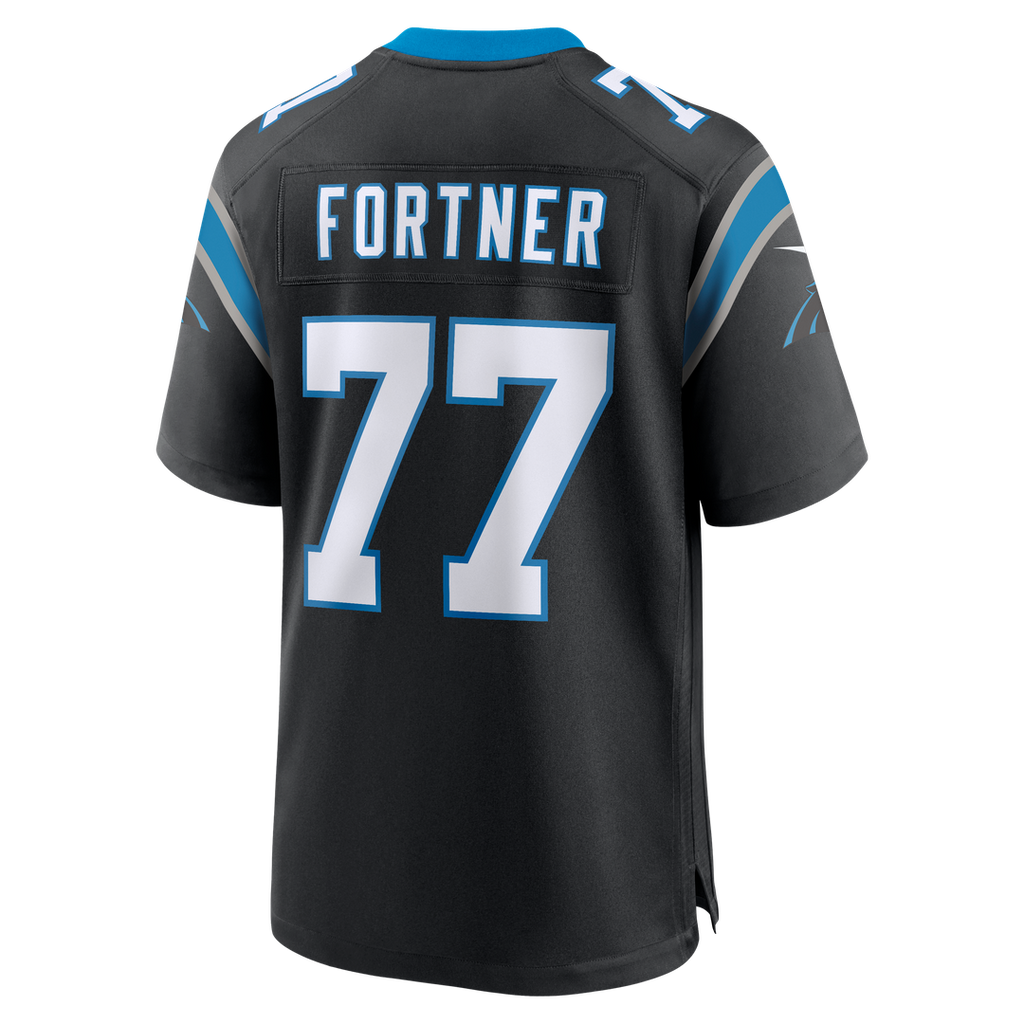 Carolina Panthers Luke Fortner Nike Black Team Game Jersey product image 3, provided for visual reference and product detail