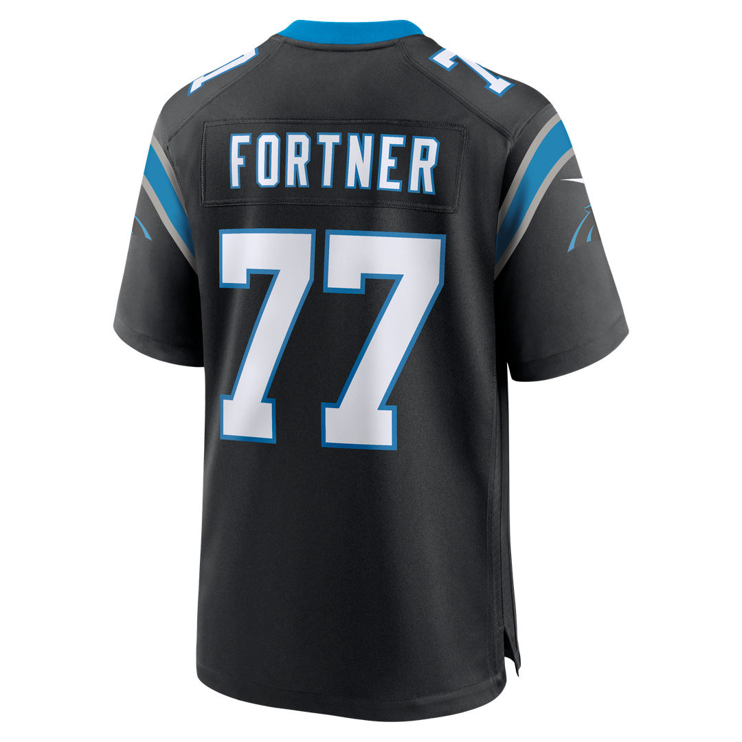 Carolina Panthers Luke Fortner Nike Black Team Game Jersey product image 3, provided for visual reference and product detail