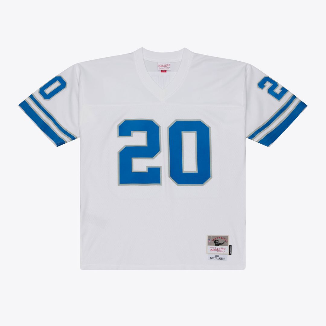 Detroit Lions Barry Sanders Mitchell & Ness White 1989 Legacy Replica Player Jersey product image 1, provided for visual