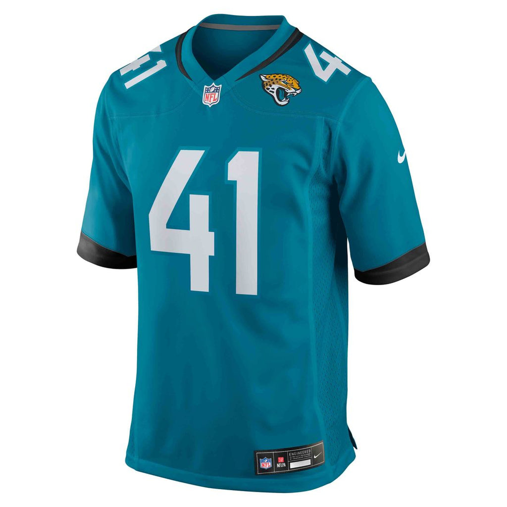 Jacksonville Jaguars Josh Hines-Allen Nike Teal Player Game Jersey product image 2, provided for visual reference and