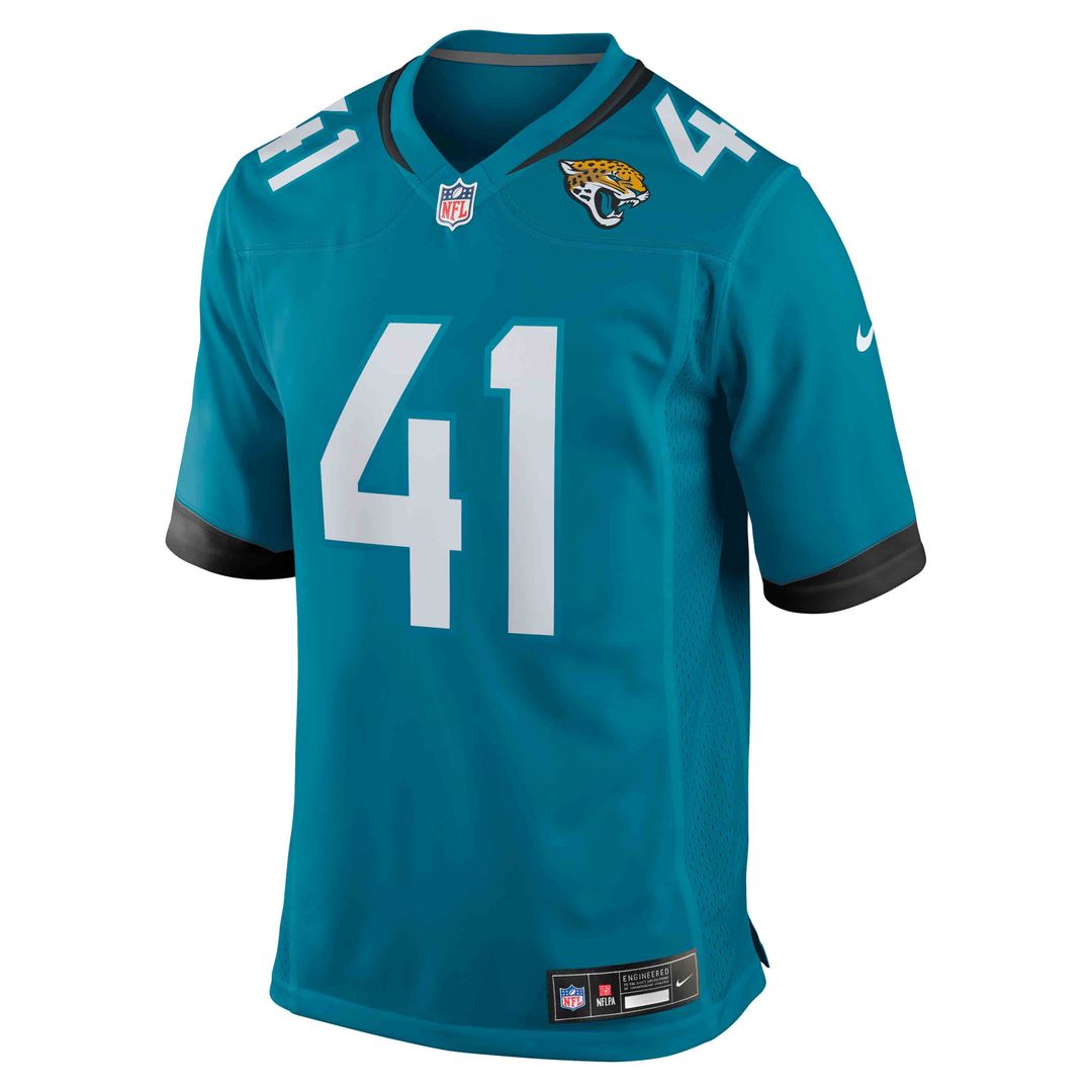 Jacksonville Jaguars Josh Hines-Allen Nike Teal Player Game Jersey product image 2, provided for visual reference and