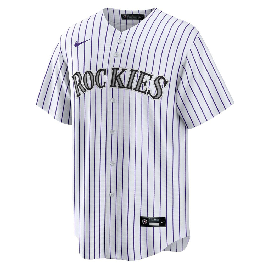 Colorado Rockies Kris Bryant Nike White/Purple Replica Player Jersey product image 2, provided for visual reference and