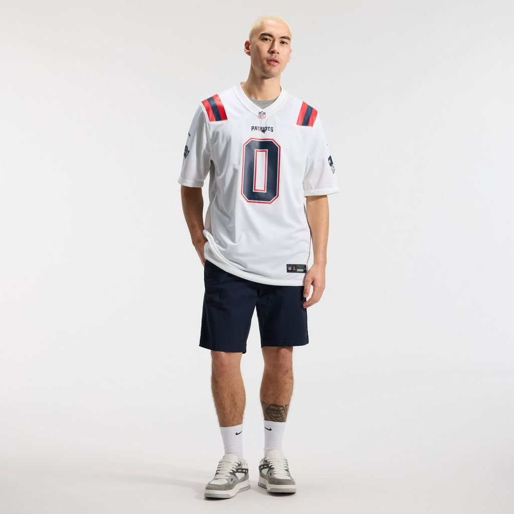 New England Patriots Christian Gonzalez Nike White Game Jersey product image 4, provided for visual reference and product
