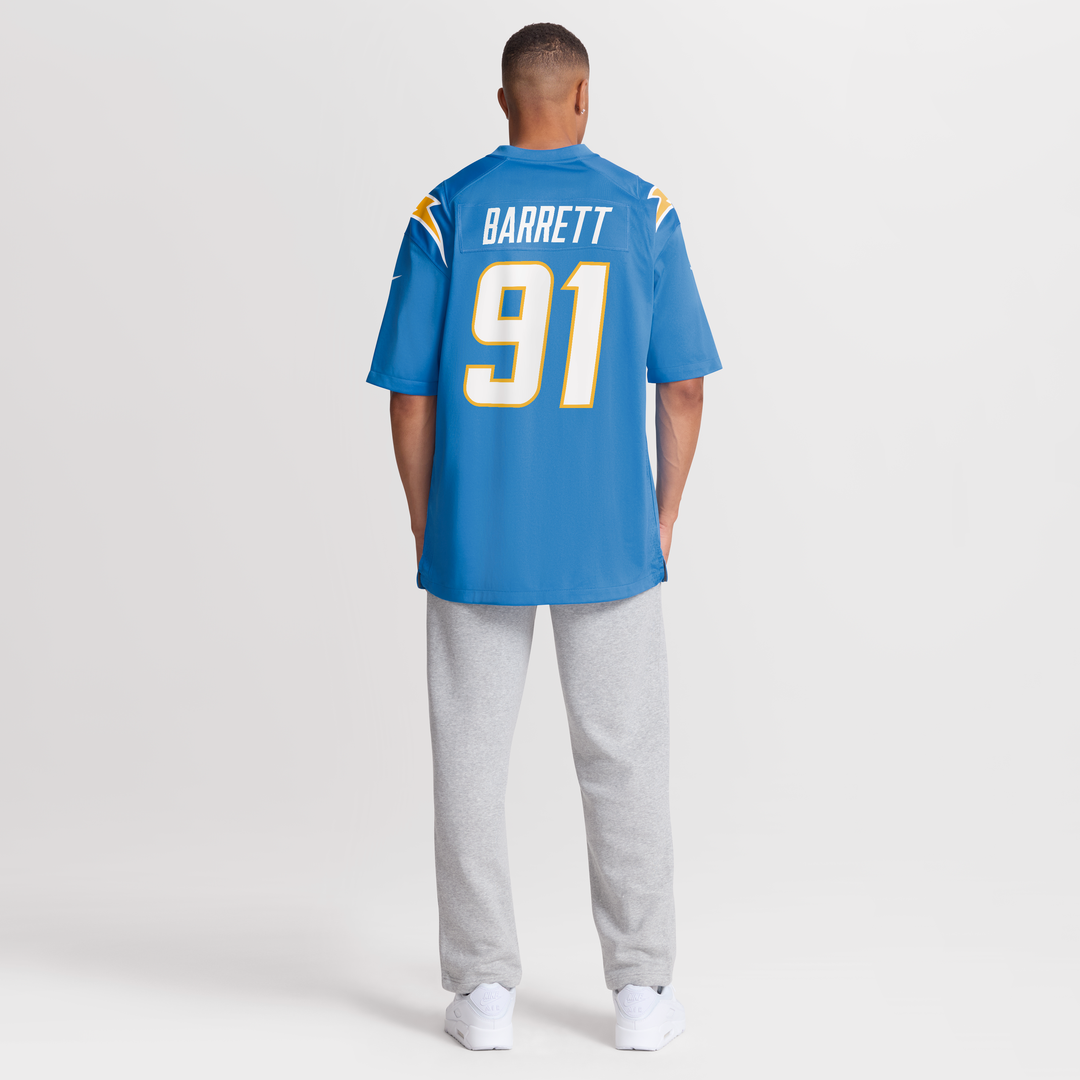 Los Angeles Chargers Nick Barrett Nike Powder Blue Team Game Jersey product image 3, provided for visual reference and