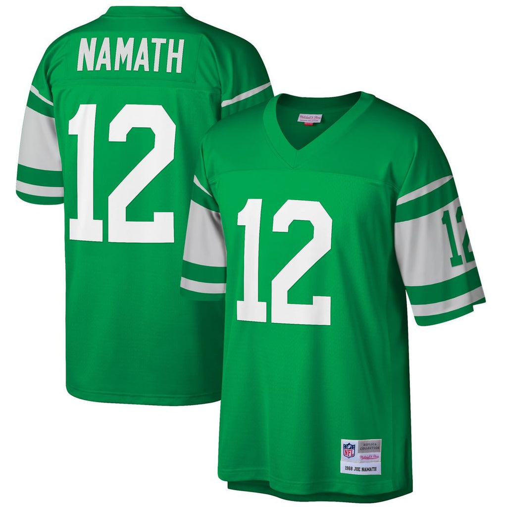 New York Jets Joe Namath Mitchell & Ness Green Big & Tall 1968 Retired Player Replica Jersey product image 1, provided for