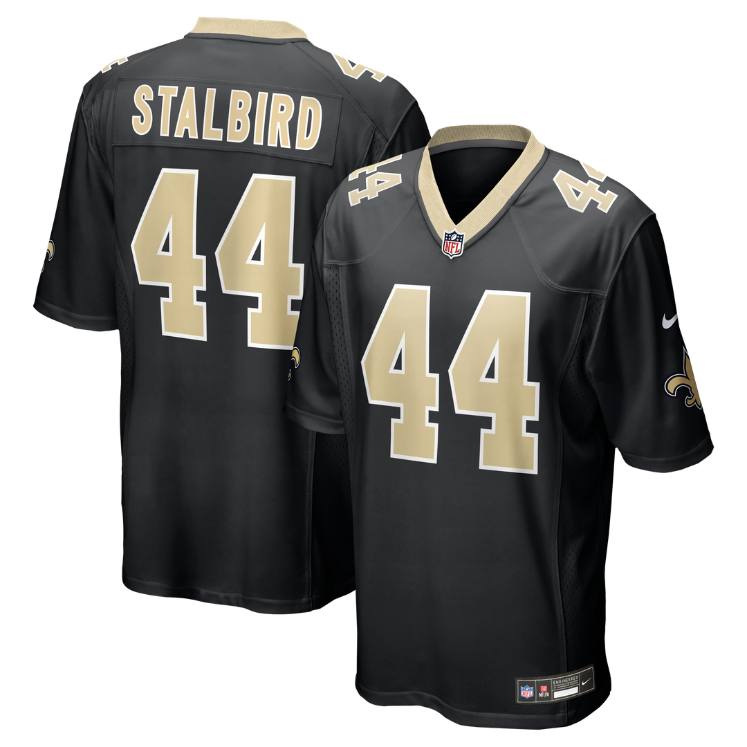 New Orleans Saints Isaiah Stalbird Nike Black Team Game Jersey product image 1, provided for visual reference and product