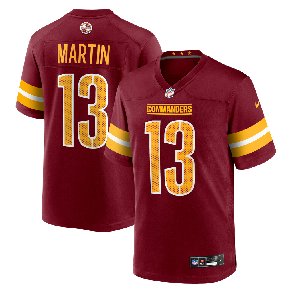 Washington Commanders Tay Martin Nike Burgundy Team Game Jersey product image 1, provided for visual reference and product