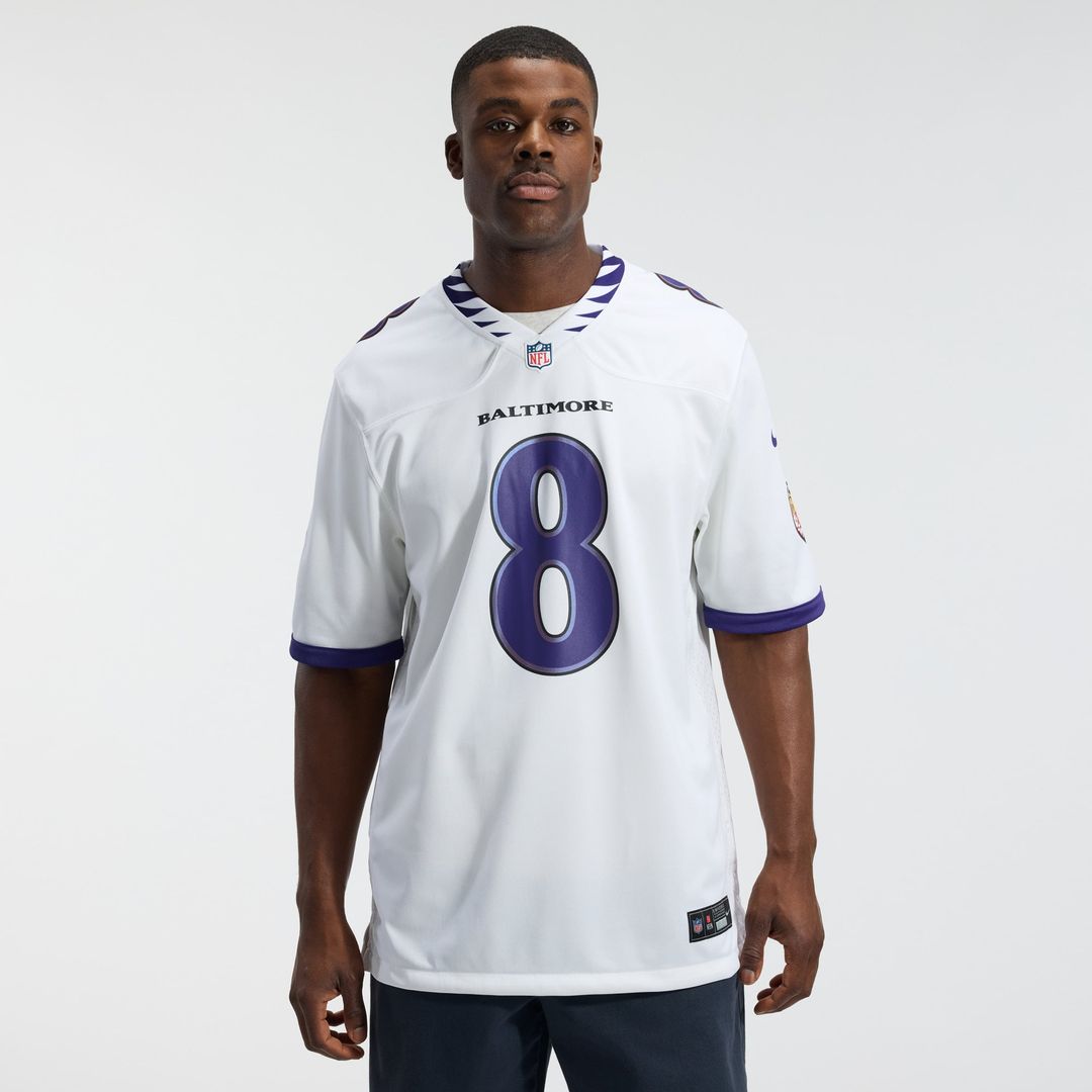 Baltimore Ravens Lamar Jackson Nike White Game Jersey product image 16, provided for visual reference and product detail