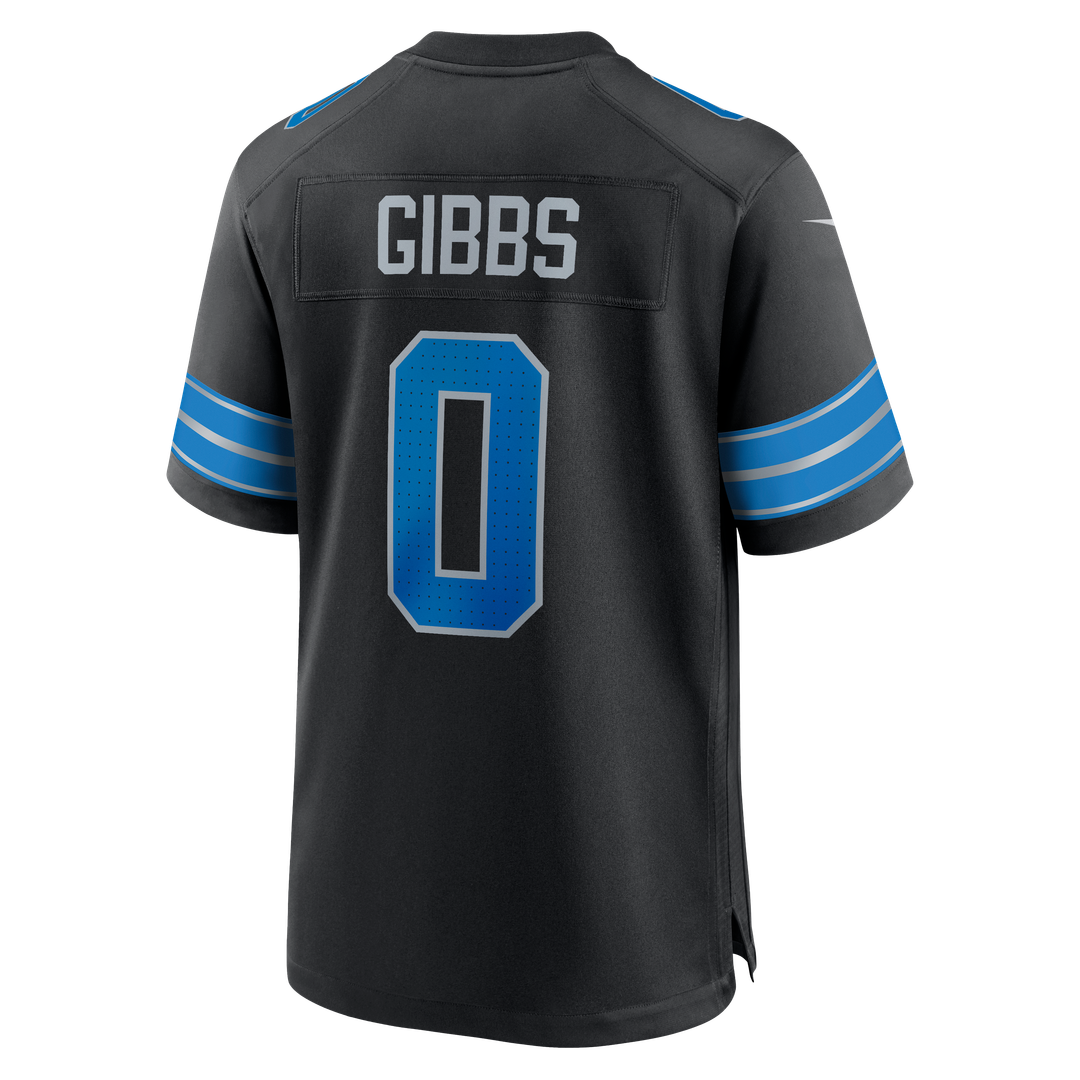 Detroit Lions Jahmyr Gibbs Nike Black 2nd Alternate Game Player Jersey product image 20, provided for visual reference and
