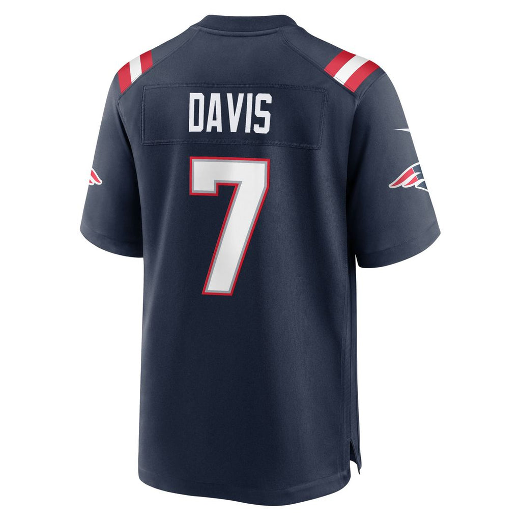 New England Patriots Carlton Davis Nike Navy Team Game Jersey product image 5, provided for visual reference and product