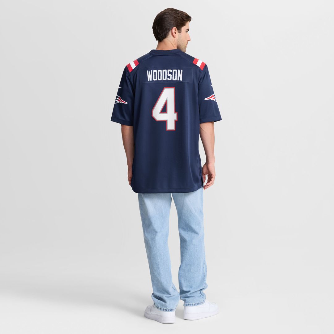 New England Patriots Craig Woodson Nike Navy Team Game Jersey product image 3, provided for visual reference and product