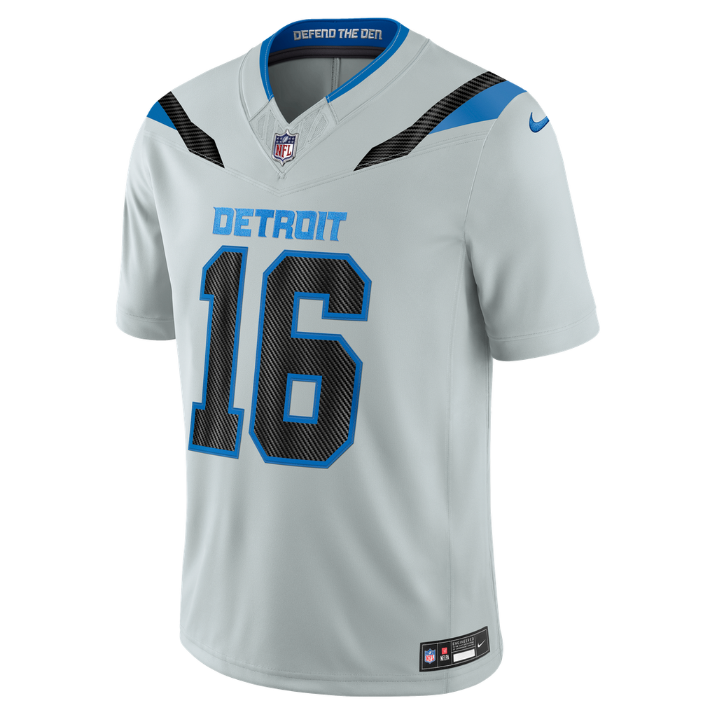 Detroit Lions Jared Goff Nike Silver 2026 Rivalries Collection Stitched Limited Jersey product image 2, provided for visual