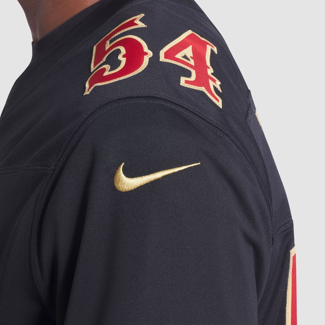 San Francisco 49ers Fred Warner Nike Black Rivalries Collection Stitched Limited Jersey product image 8, provided for visual