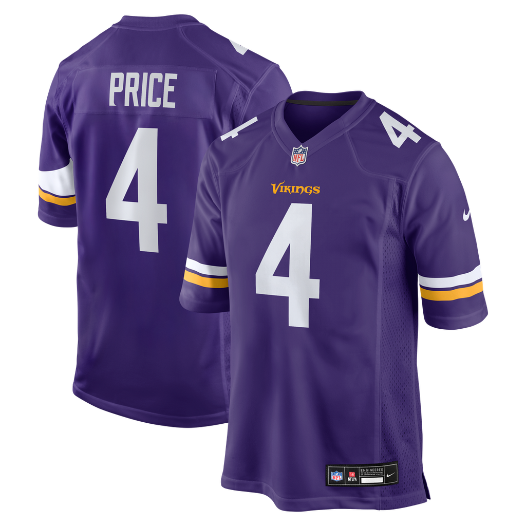 Minnesota Vikings Myles Price Nike Purple Team Game Jersey product image 1, provided for visual reference and product detail