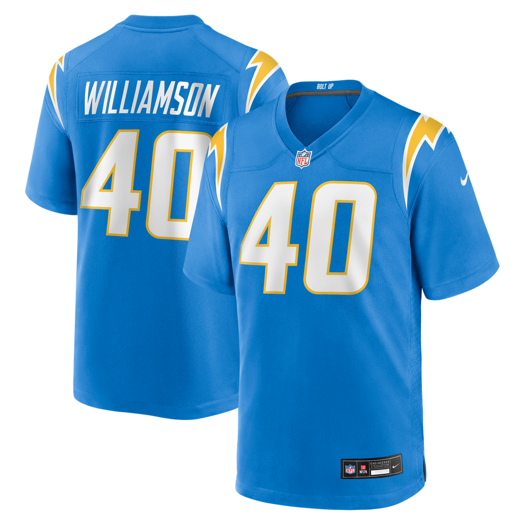 Los Angeles Chargers Kendall Williamson Nike Powder Blue Team Game Jersey product image 1, provided for visual reference and