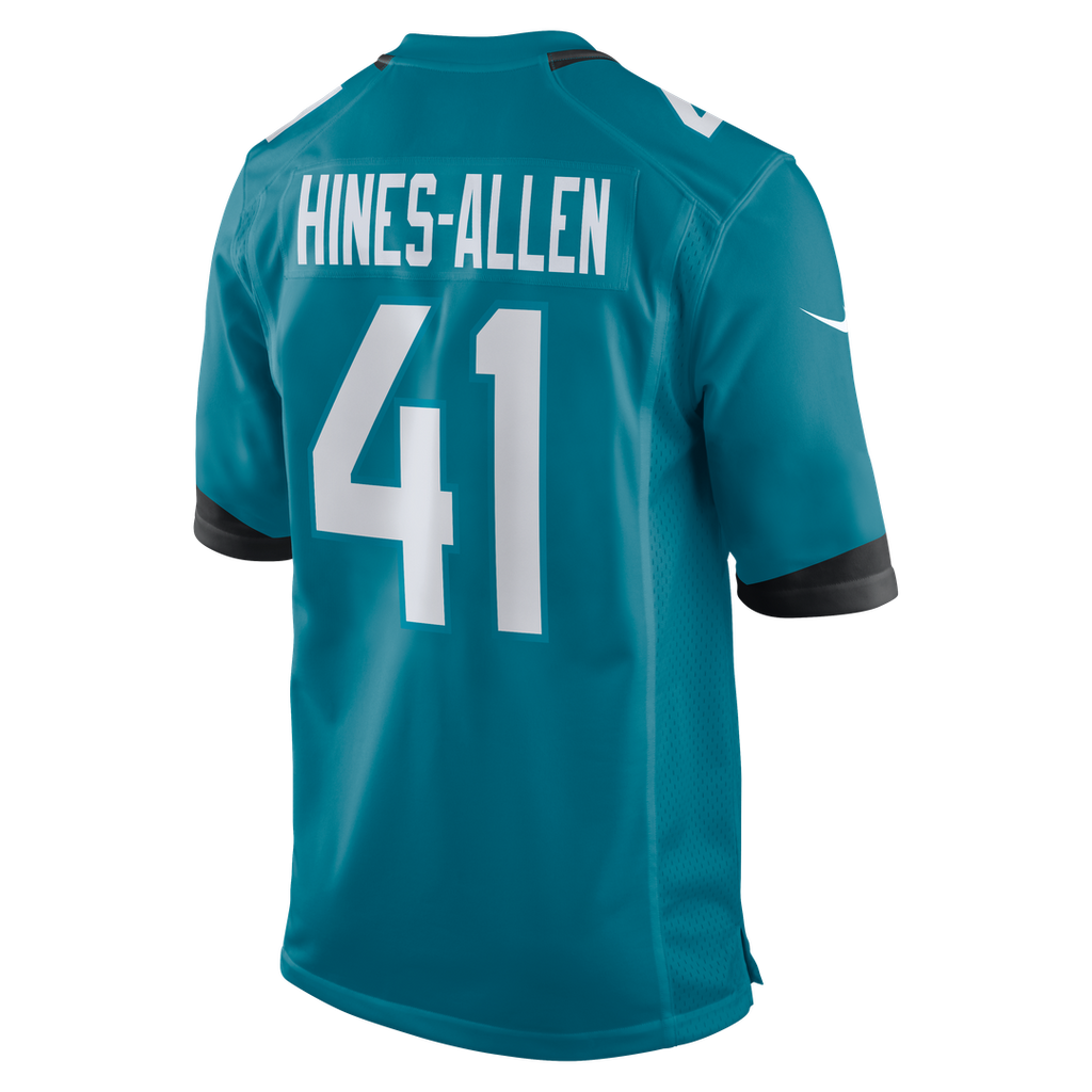 Jacksonville Jaguars Josh Hines-Allen Nike Teal Player Game Jersey product image 3, provided for visual reference and