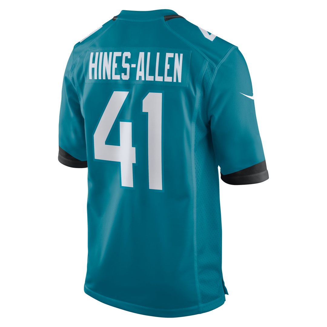 Jacksonville Jaguars Josh Hines-Allen Nike Teal Player Game Jersey product image 3, provided for visual reference and
