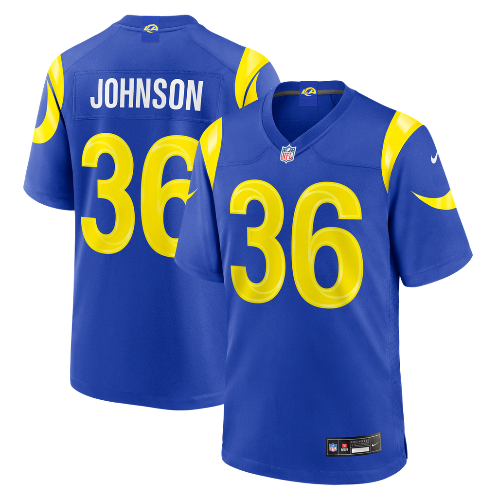 Los Angeles Rams Alex Johnson Nike Royal Team Game Jersey product image 1, provided for visual reference and product detail