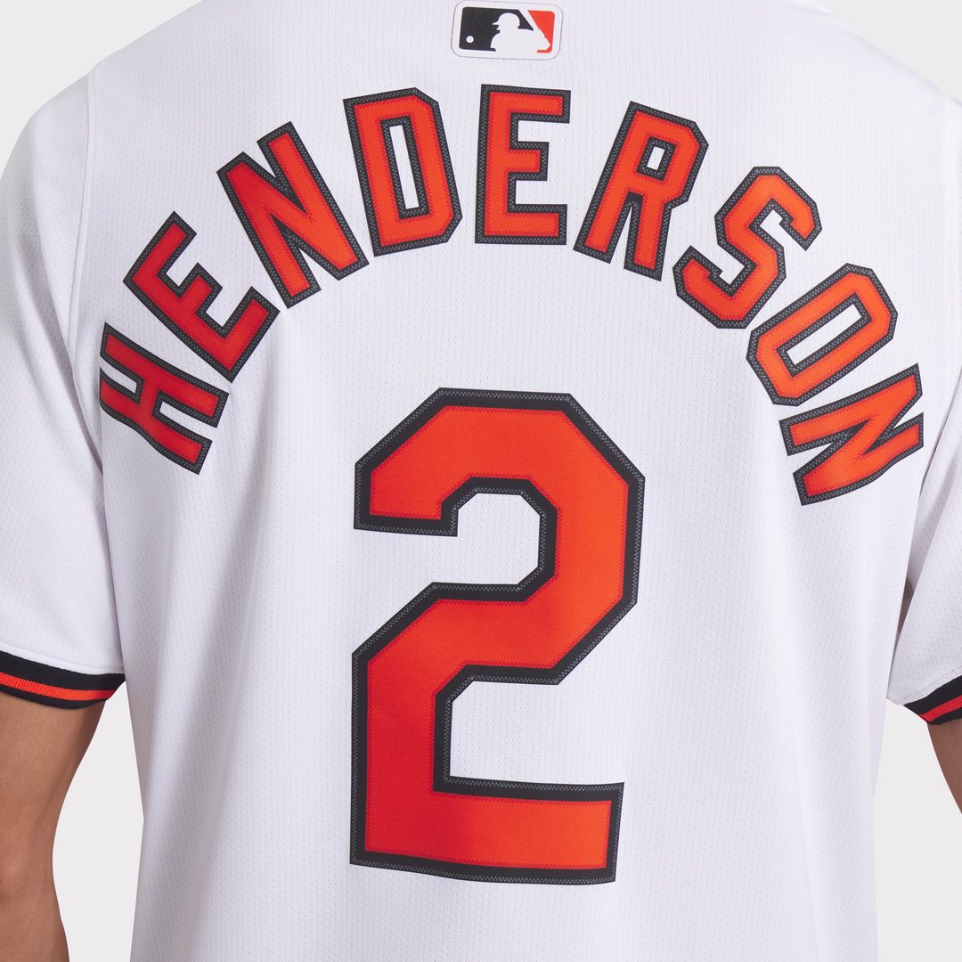 Baltimore Orioles Gunnar Henderson Nike White Home Limited Player Jersey product image 22, provided for visual reference and