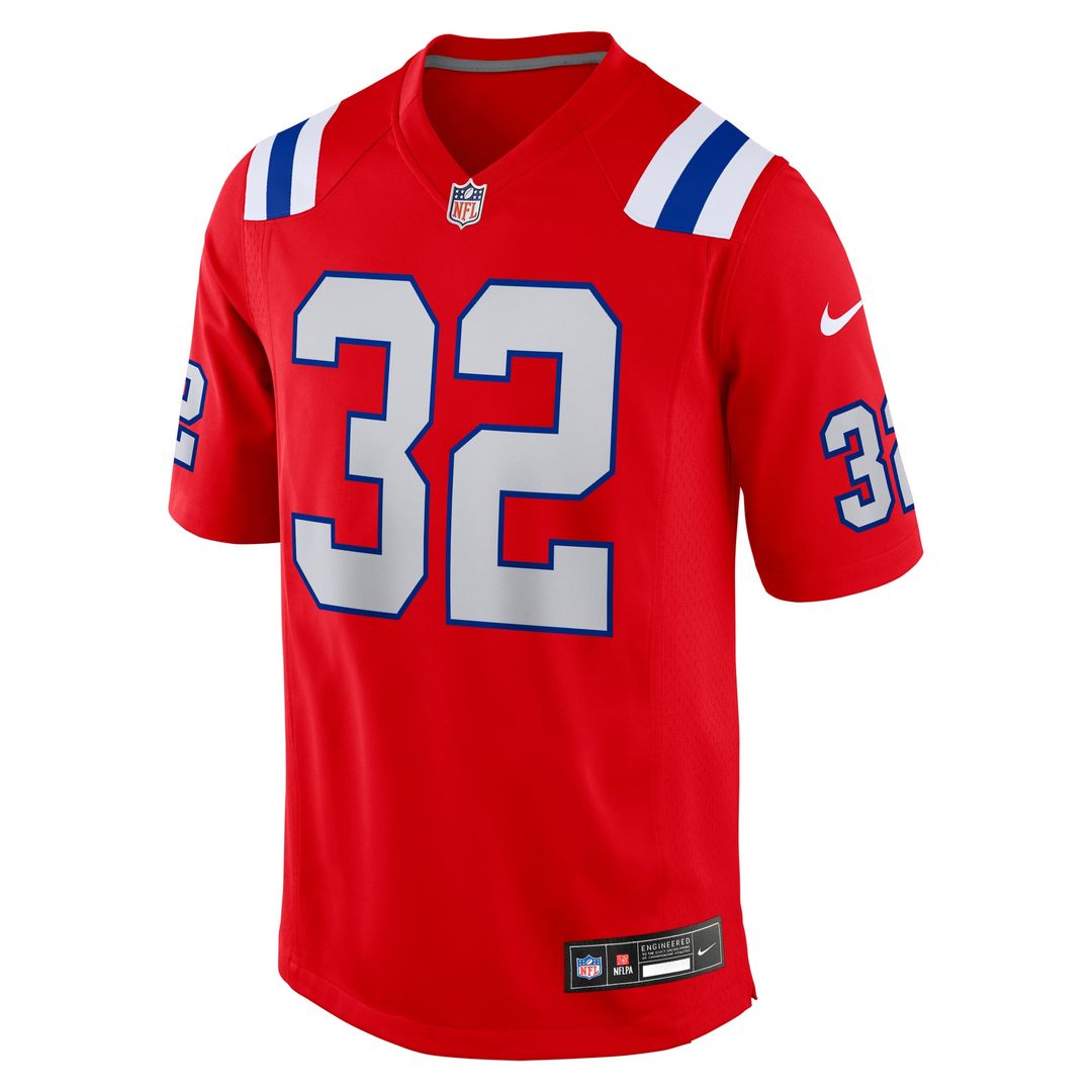 New England Patriots TreVeyon Henderson Nike Red Alternate Game Player Jersey product image 2, provided for visual reference