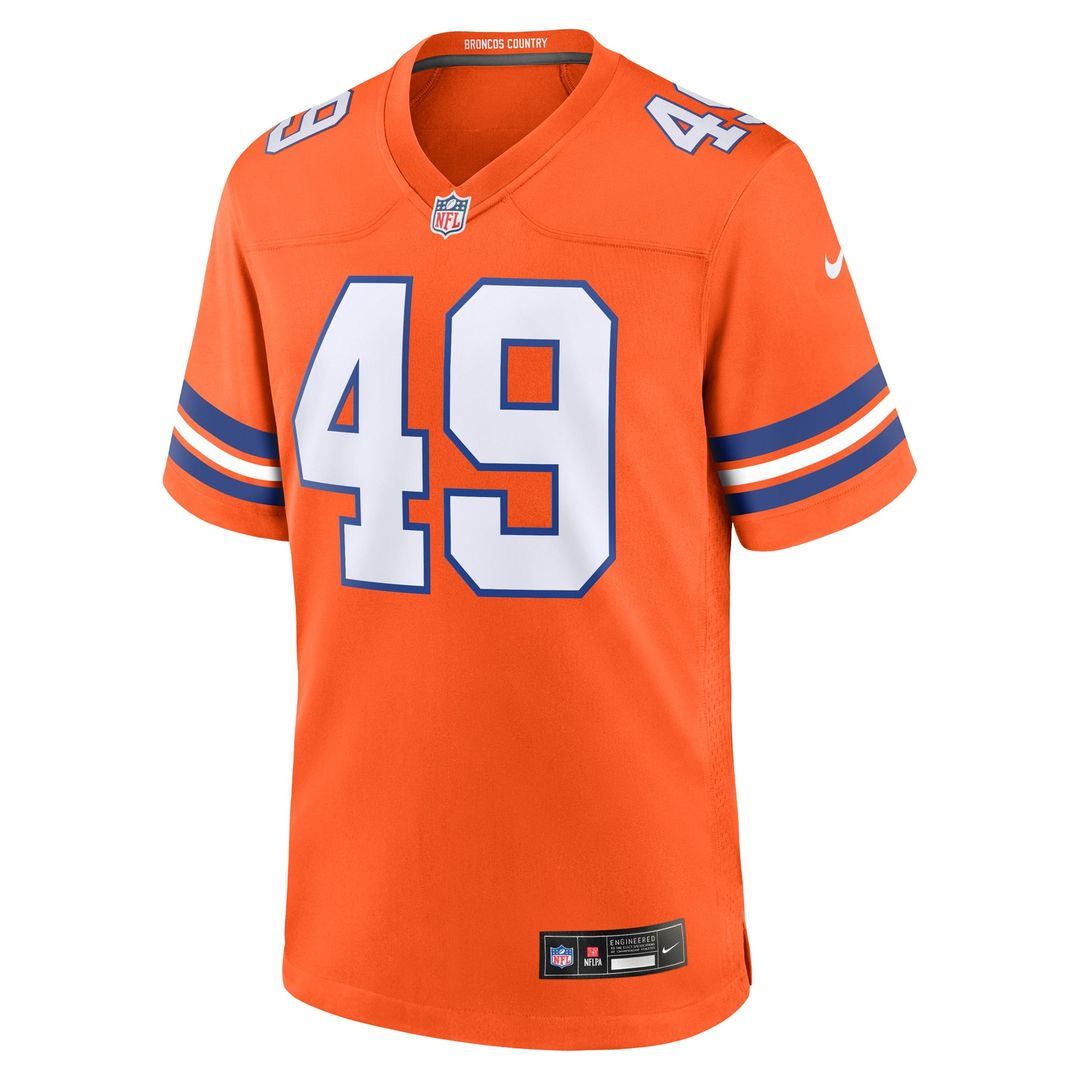 Denver Broncos Dennis Smith Nike Orange Retired Player Alternate Game Jersey product image 2, provided for visual reference