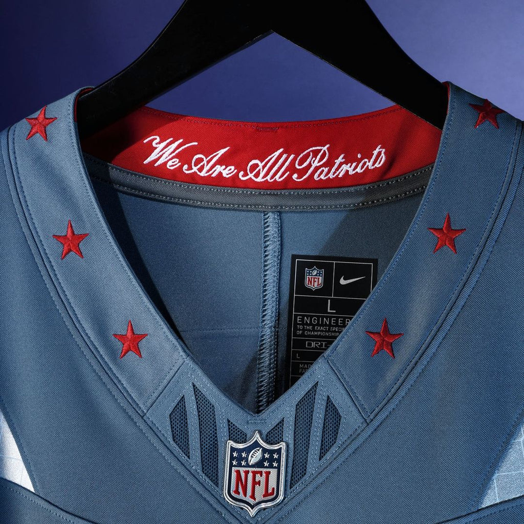 New England Patriots Drake Maye Nike Blue Rivalries Collection Stitched Limited Jersey product image 4, provided for visual