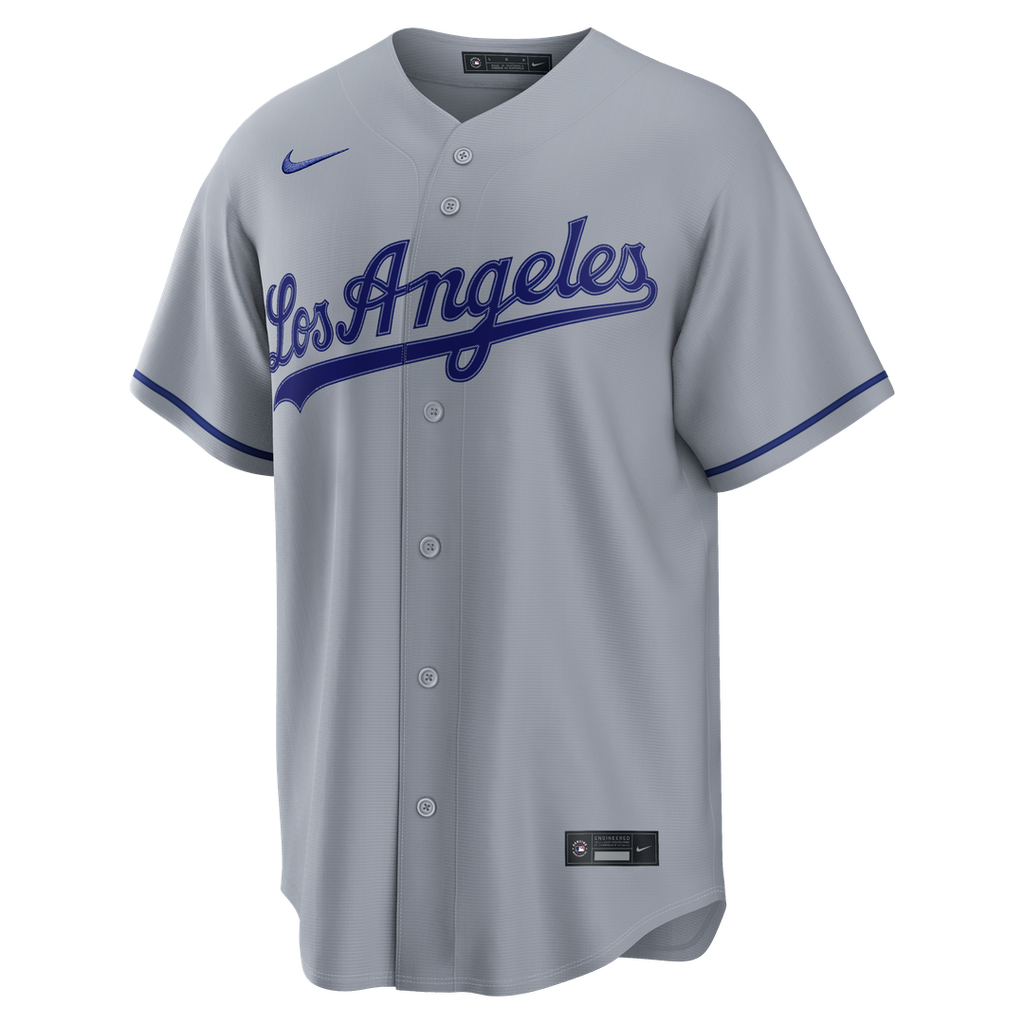 Los Angeles Dodgers Kyle Tucker Nike Gray Road Replica Jersey product image 2, provided for visual reference and product