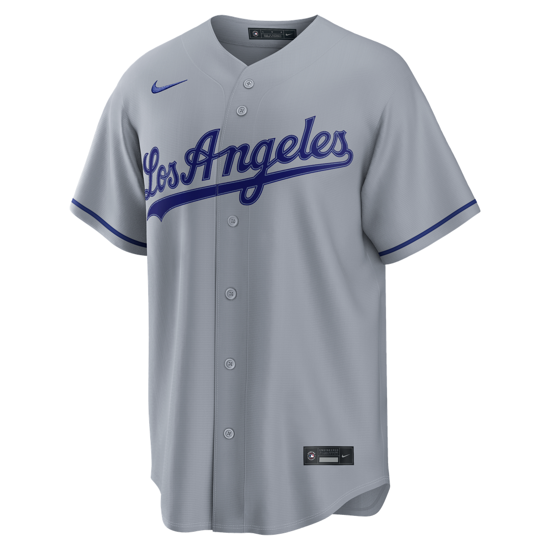 Los Angeles Dodgers Kyle Tucker Nike Gray Road Replica Jersey product image 2, provided for visual reference and product