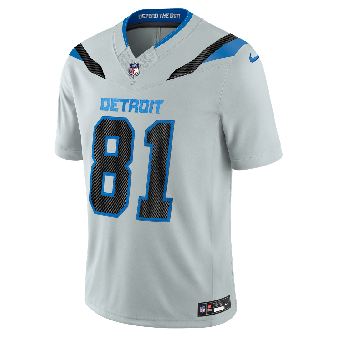 Detroit Lions Calvin Johnson Nike Silver 2026 Rivalries Collection Stitched Limited Jersey product image 2, provided for