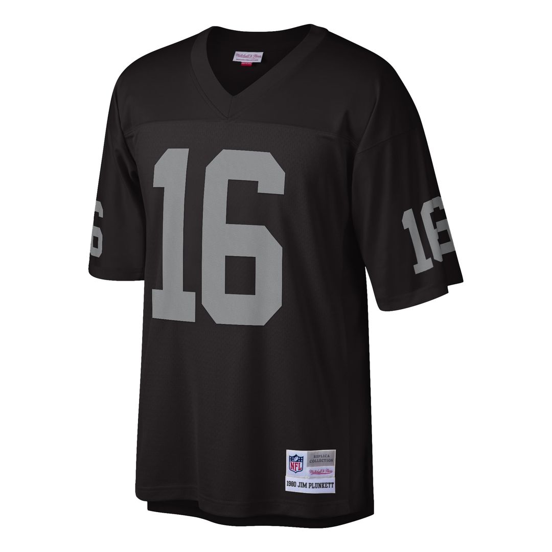 Oakland Raiders Jim Plunkett Mitchell & Ness Black 1980 Legacy Replica Jersey product image 2, provided for visual reference