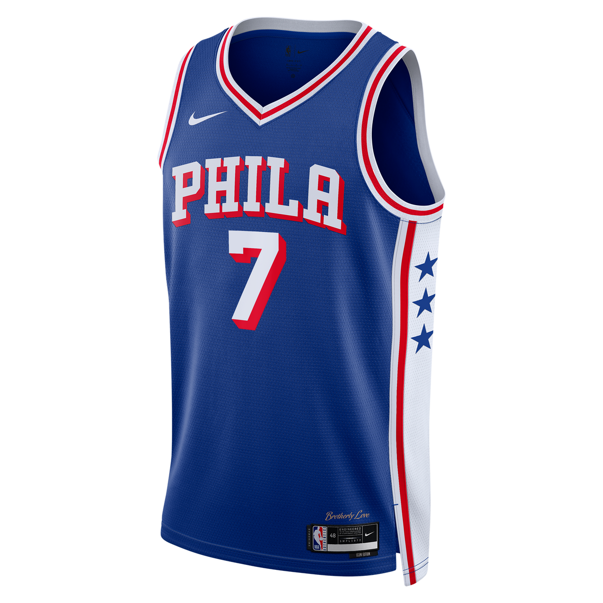 Philadelphia 76ers Nike Icon Edition Swingman Jersey - Royal - Jaylen Brown - Youth product image 3, provided for visual