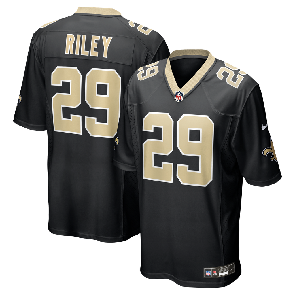 New Orleans Saints Quincy Riley Nike Black Team Game Jersey product image 1, provided for visual reference and product
