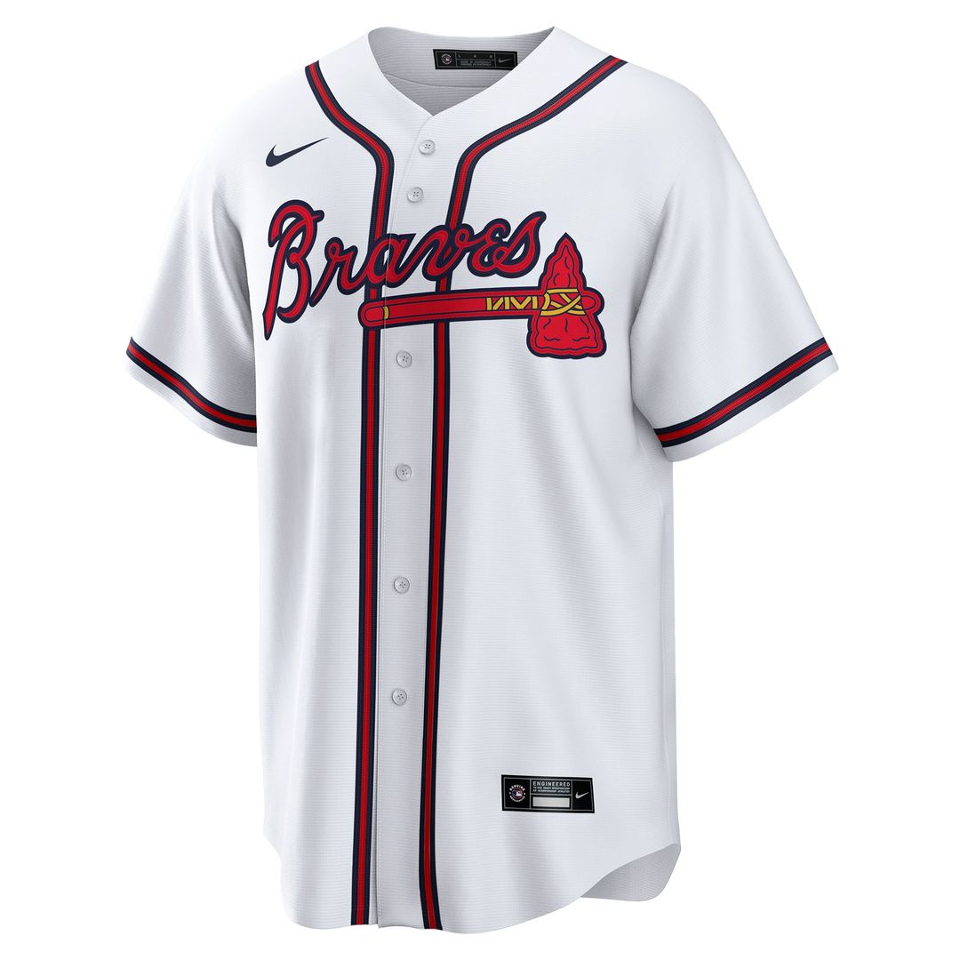 Atlanta Braves Joe Jiménez Nike White Home Replica Player Jersey product image 2, provided for visual reference and product