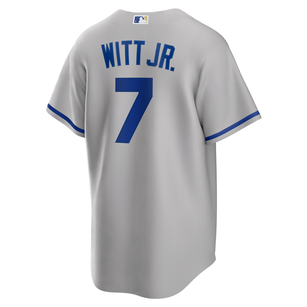 Kansas City Royals Bobby Witt Jr. Nike Gray Road Replica Jersey product image 7, provided for visual reference and product