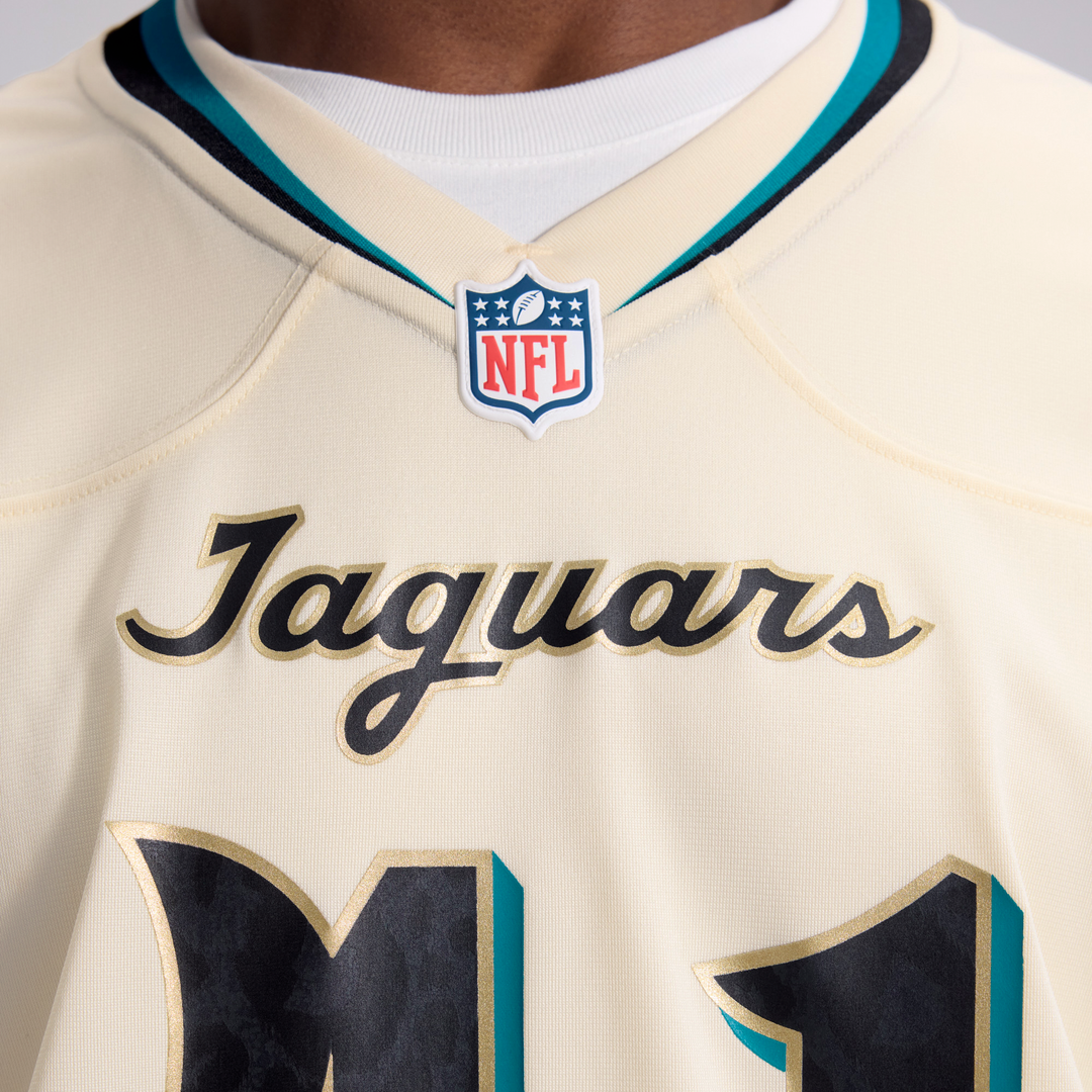 Jacksonville Jaguars Josh Hines-Allen Nike Natural 2026 Rivalries Collection Game Jersey product image 10, provided for