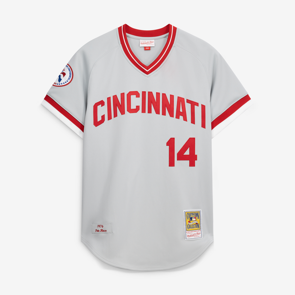 Cincinnati Reds Pete Rose Mitchell & Ness Gray 1976 Authentic Jersey product image 2, provided for visual reference and