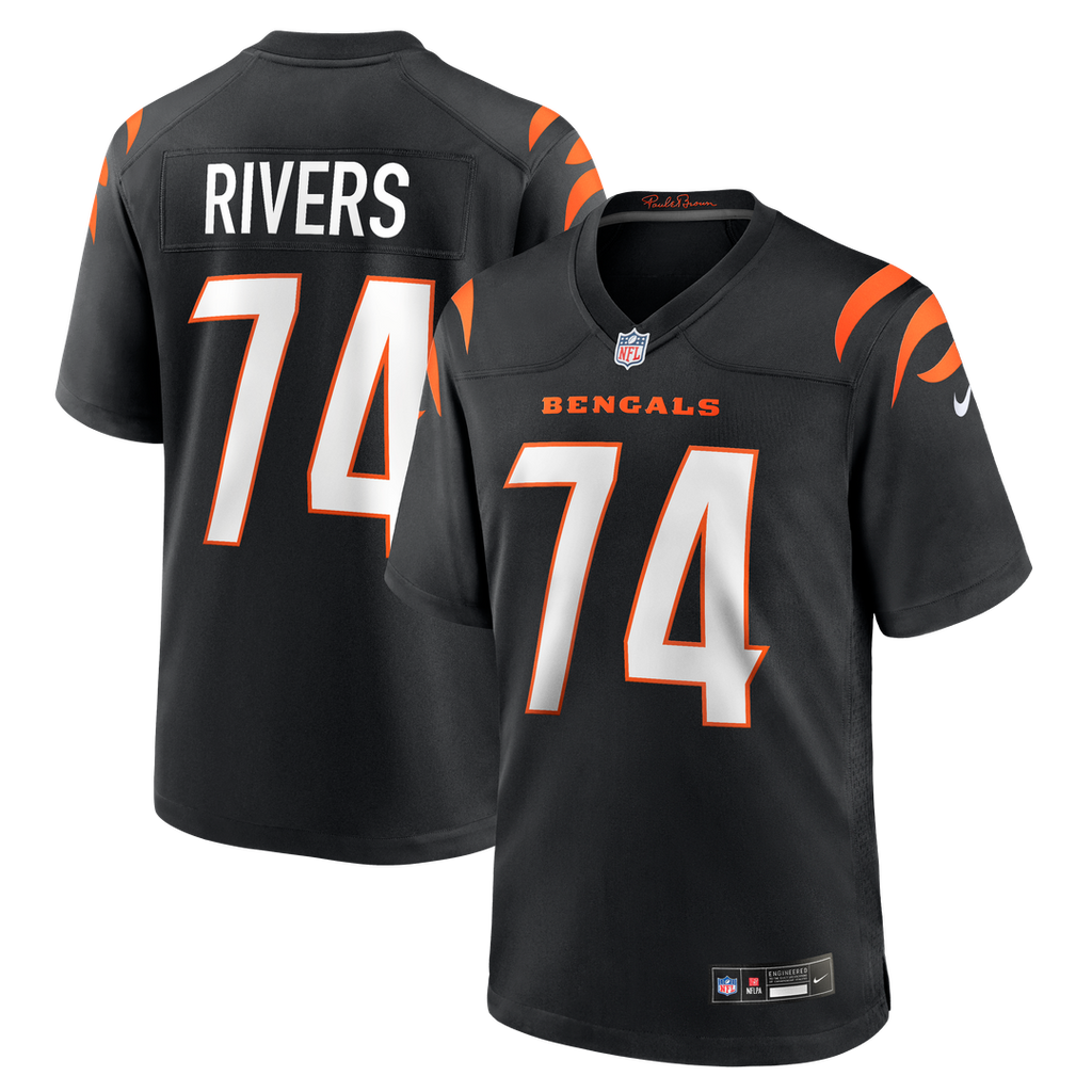 Cincinnati Bengals Jalen Rivers Nike Black Team Game Jersey product image 1, provided for visual reference and product