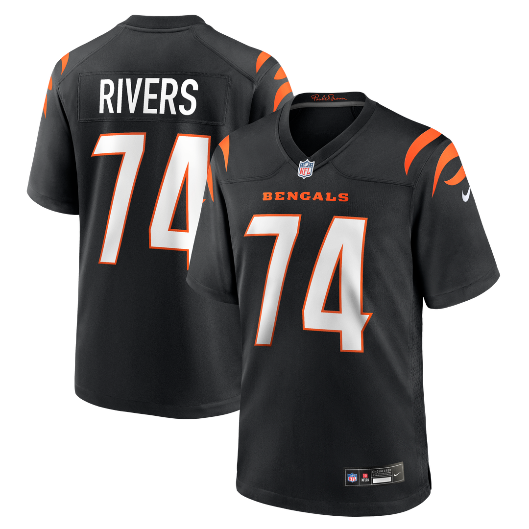 Cincinnati Bengals Jalen Rivers Nike Black Team Game Jersey product image 1, provided for visual reference and product