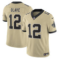 New Orleans Saints Chris Olave Nike Gold Alternate Gameday Golds Alternate Vapor F.U.S.E. Limited Jersey product image 1,