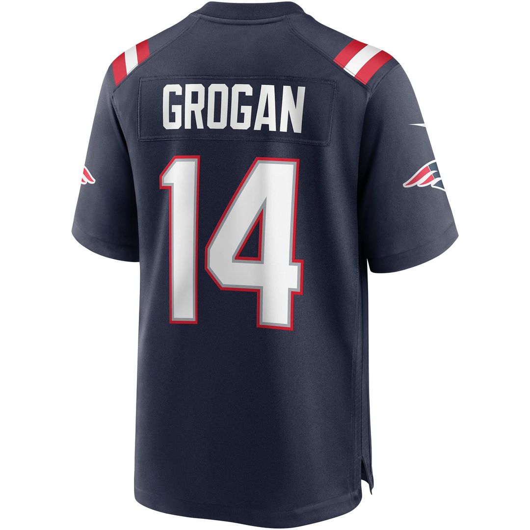 New England Patriots Steve Grogan Nike Navy Game Retired Player Jersey product image 3, provided for visual reference and