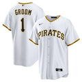 Pittsburgh Pirates Nike White #1 Groom Home Replica Jersey product image 1, provided for visual reference and product detail