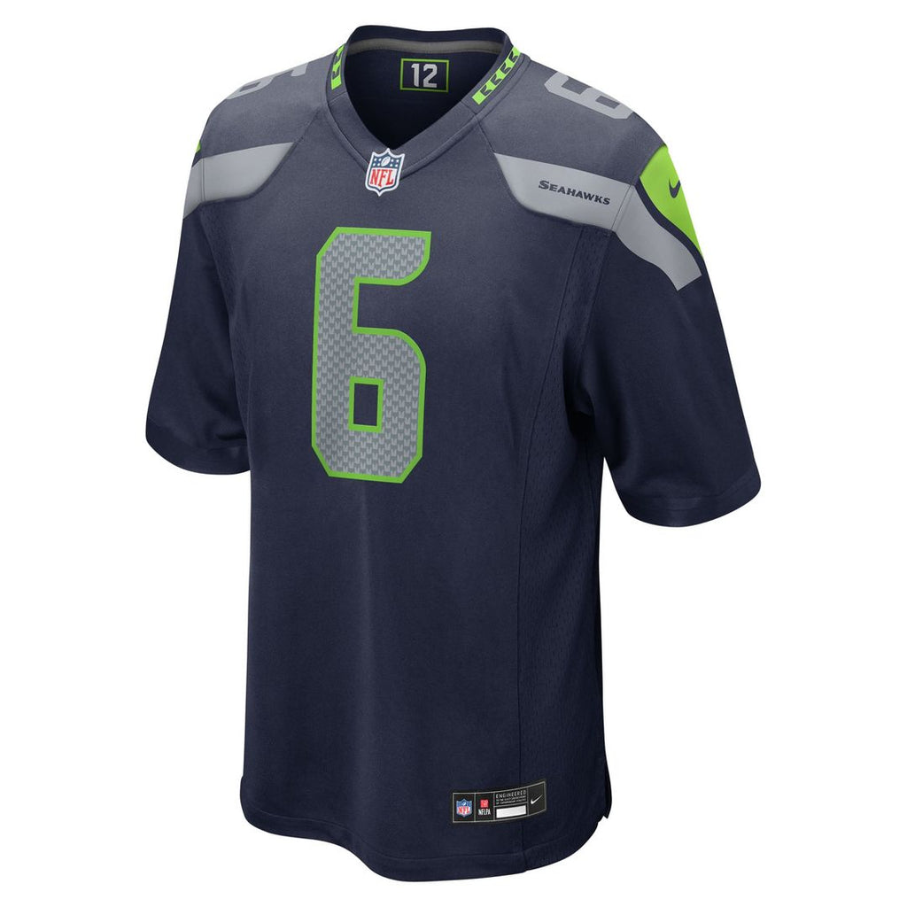 Seattle Seahawks Jalen Milroe Nike College Navy 2025 NFL Draft Game Jersey product image 2, provided for visual reference