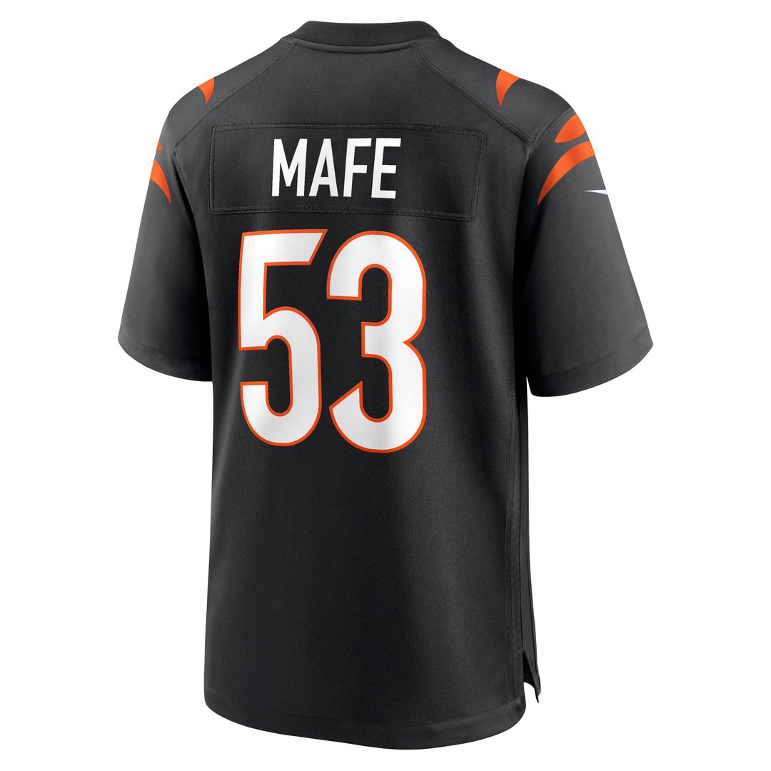 Cincinnati Bengals Boye Mafe Nike Black Team Game Jersey product image 3, provided for visual reference and product detail