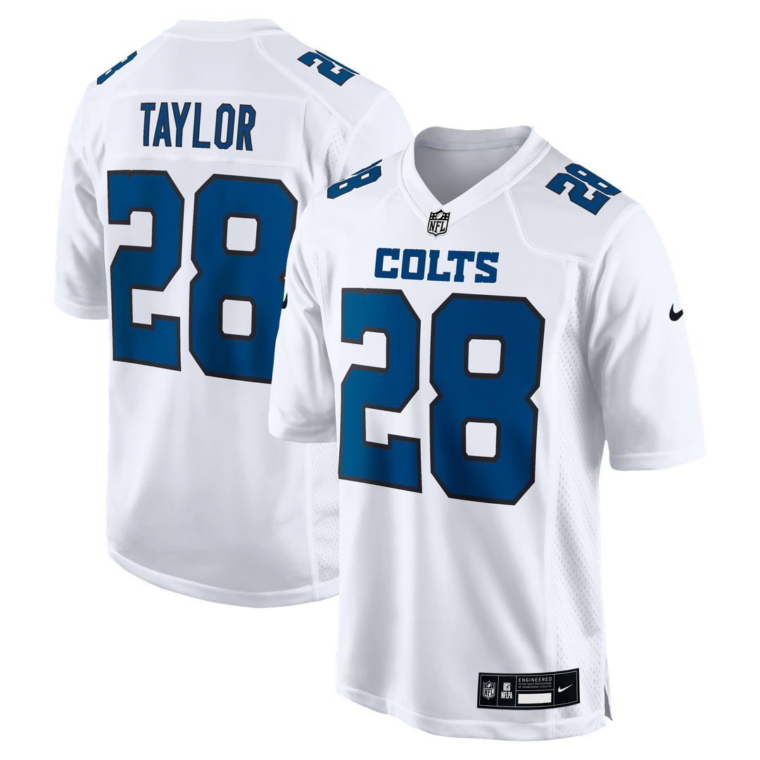 Indianapolis Colts Jonathan Taylor Nike Tundra White Fashion Game Jersey product image 1, provided for visual reference and