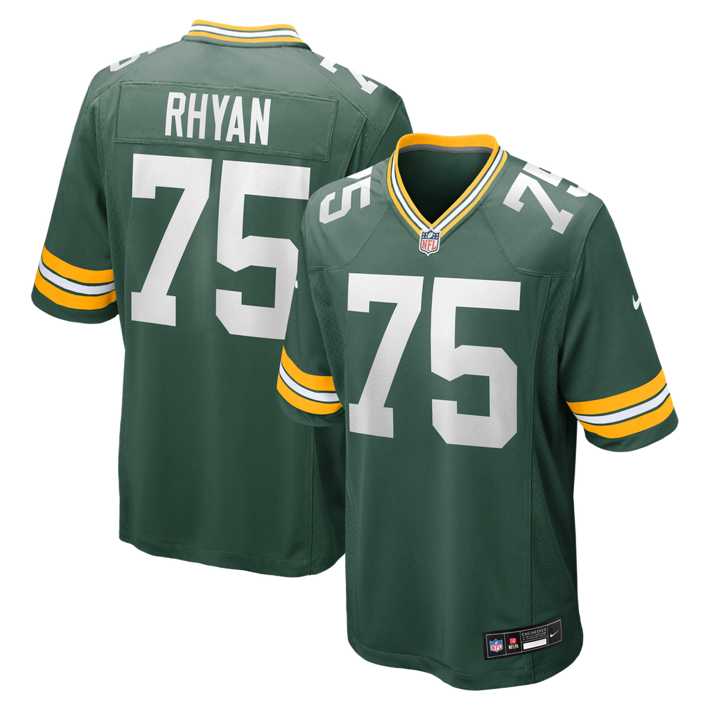 Green Bay Packers Sean Rhyan Nike Green Game Player Jersey product image 1, provided for visual reference and product detail