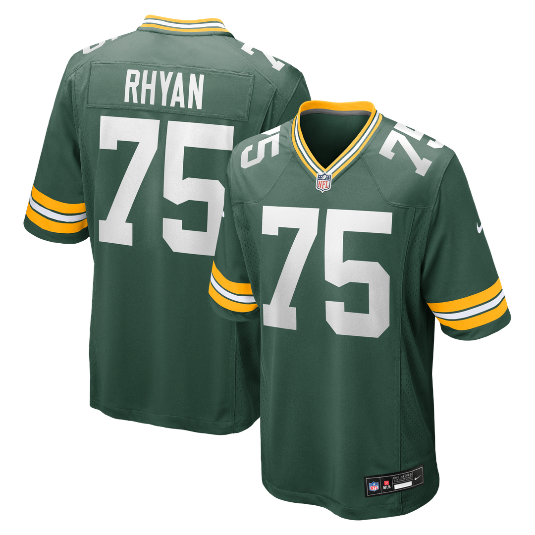 Green Bay Packers Sean Rhyan Nike Green Game Player Jersey product image 1, provided for visual reference and product detail