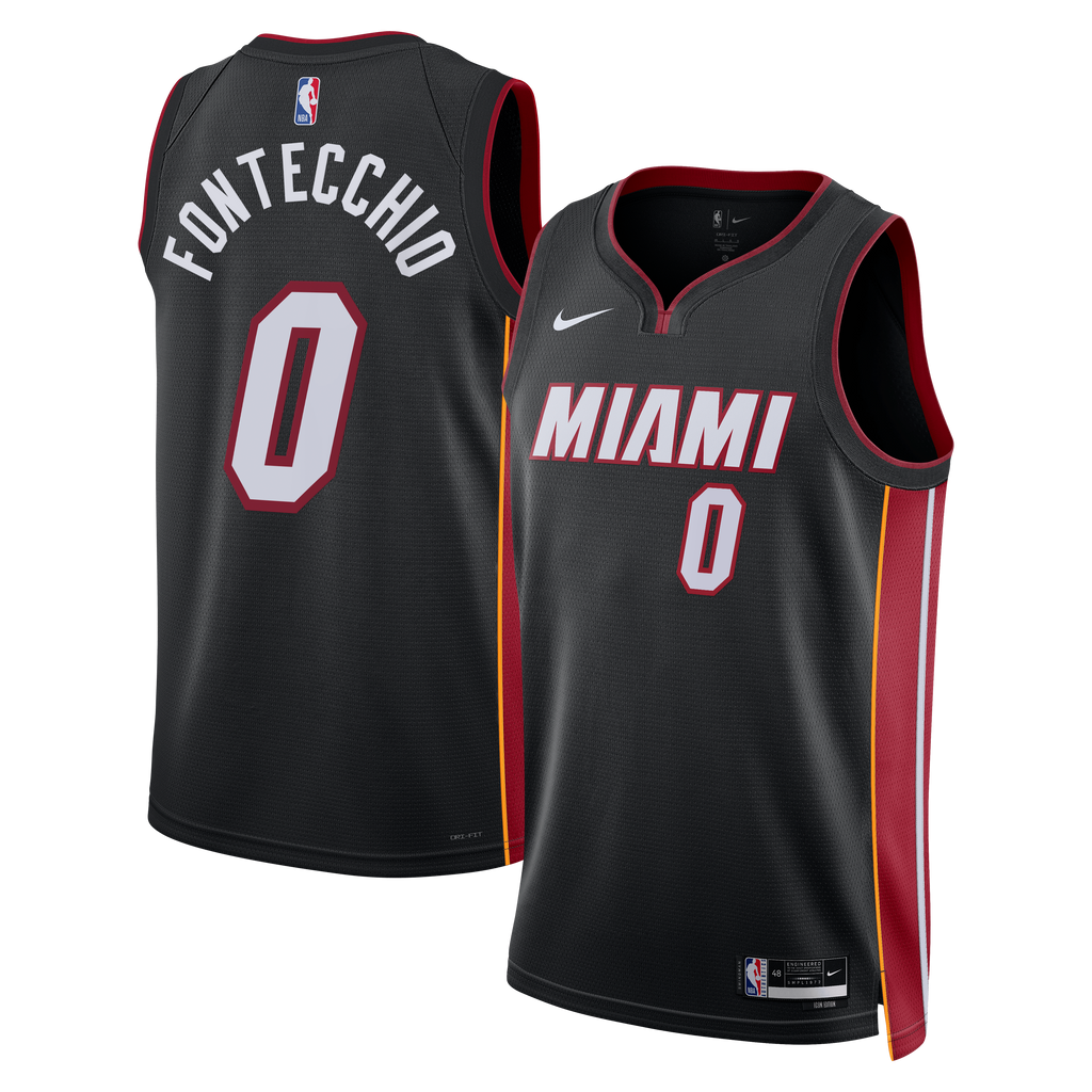 Miami Heat Nike Icon Edition Swingman Jersey - Black - Simone Fontecchio - Unisex product image 2, provided for visual