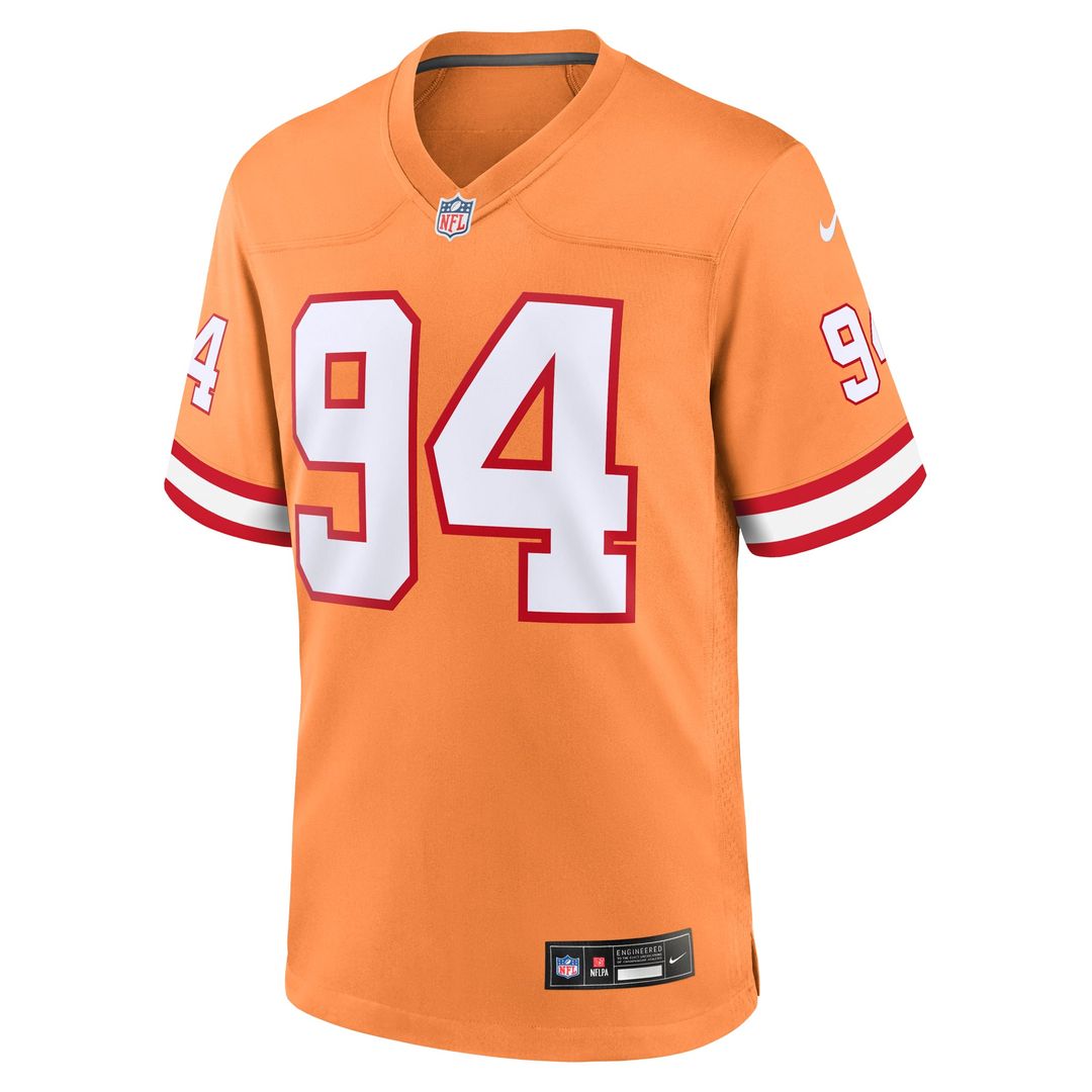 Tampa Bay Buccaneers Calijah Kancey Nike Orange Alternate Game Jersey product image 2, provided for visual reference and