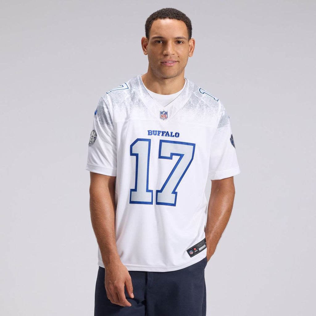 Buffalo Bills Josh Allen Nike White Rivalries Collection Stitched Limited Jersey product image 2, provided for visual